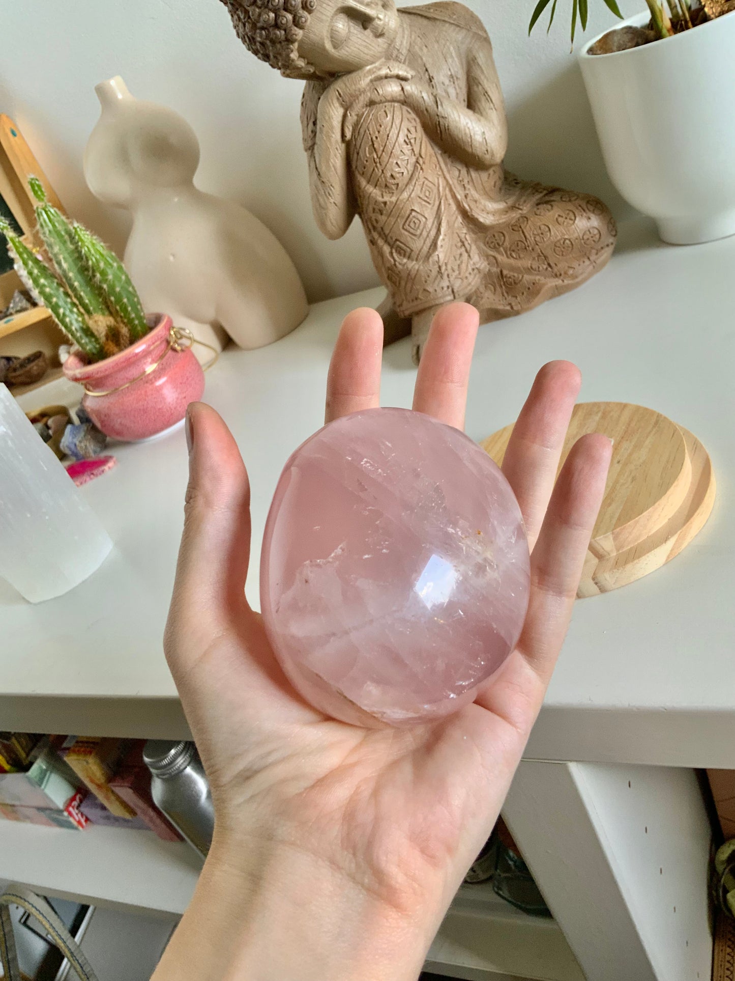 Big Rose Quartz Palmstone